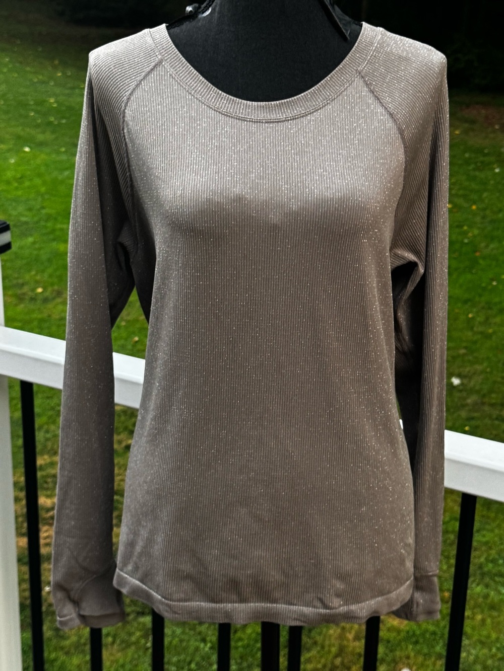 Athleta Momentum Flex Long Sleeve Top - Taupe Size Large